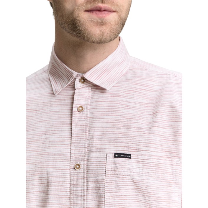 Tom Tailor Structured shirt orange irregular | Freewear Structured shirt - www.freewear.nl - Freewear