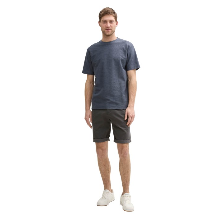 Tom Tailor Structured T-shirt donker grijs | Freewear Structured T-shirt - www.freewear.nl - Freewear