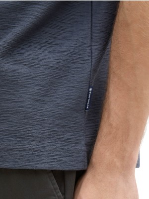 Tom Tailor Structured T-shirt donker grijs | Freewear Structured T-shirt - www.freewear.nl - Freewear