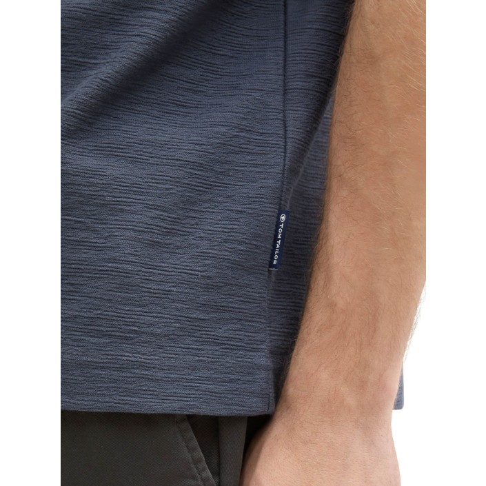 Tom Tailor Structured T-shirt donker grijs | Freewear Structured T-shirt - www.freewear.nl - Freewear