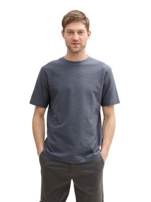 Tom Tailor Structured T-shirt donker grijs | Freewear Structured T-shirt - www.freewear.nl - Freewear