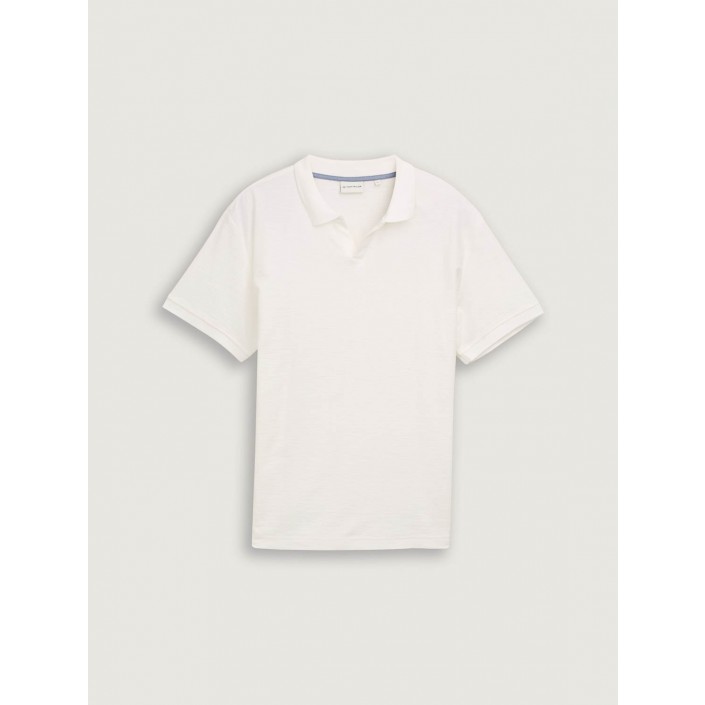 Tom Tailor structured polo off white | Freewear structured polo - www.freewear.nl - Freewear