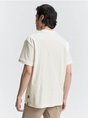 Tom Tailor structured polo off white | Freewear structured polo - www.freewear.nl - Freewear