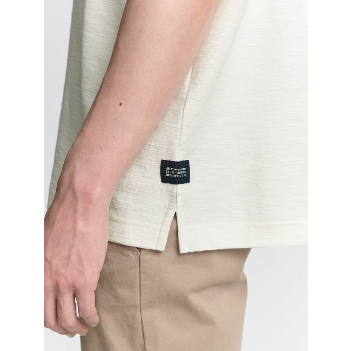Tom Tailor structured polo off white | Freewear structured polo - www.freewear.nl - Freewear