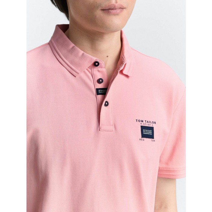 Tom Tailor Detailed polo blush pink | Freewear Detailed polo - www.freewear.nl - Freewear