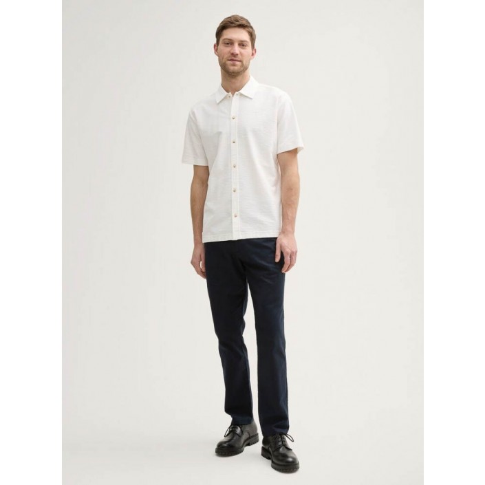 Tom Tailor structured shirt off white | Freewear structured shirt - www.freewear.nl - Freewear
