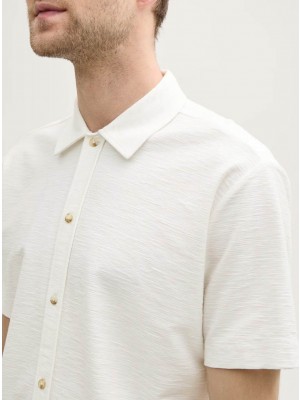 Tom Tailor structured shirt off white | Freewear structured shirt - www.freewear.nl - Freewear