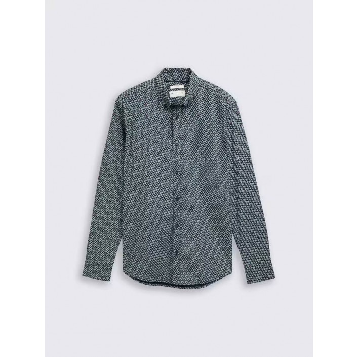 Tom Tailor Fitted Printed Shirt navy/green | Freewear Fitted Printed Shirt - www.freewear.nl - Freewear