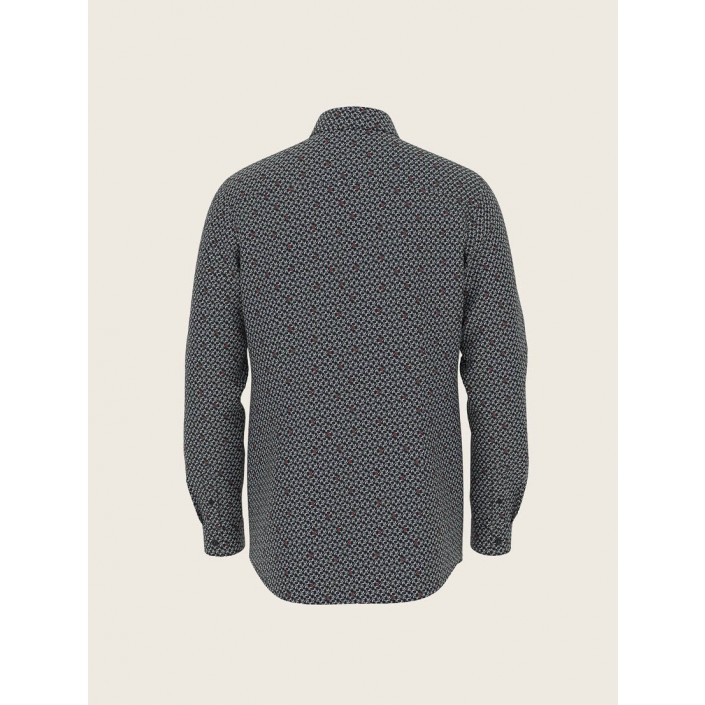 Tom Tailor Fitted Printed Shirt navy/green | Freewear Fitted Printed Shirt - www.freewear.nl - Freewear