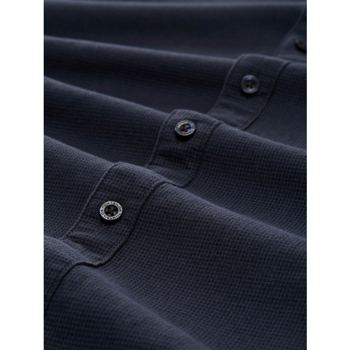Tom Tailor fitted structured shirt navy | Freewear fitted structured shirt - www.freewear.nl - Freewear