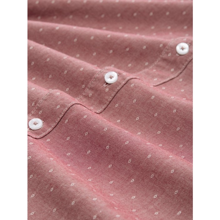 Tom Tailor Structured shirt red dobby structure | Freewear Structured shirt - www.freewear.nl - Freewear