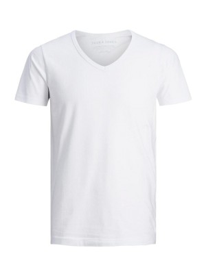 Jack & Jones:JACK&JONES ESSENTIALS JJEBASIC V-NECK TEE S/S NOOS OPT WHITE | Freewear JJEBASIC V-NECK TEE S/S NOOS - www.freewear.nl - Freewear