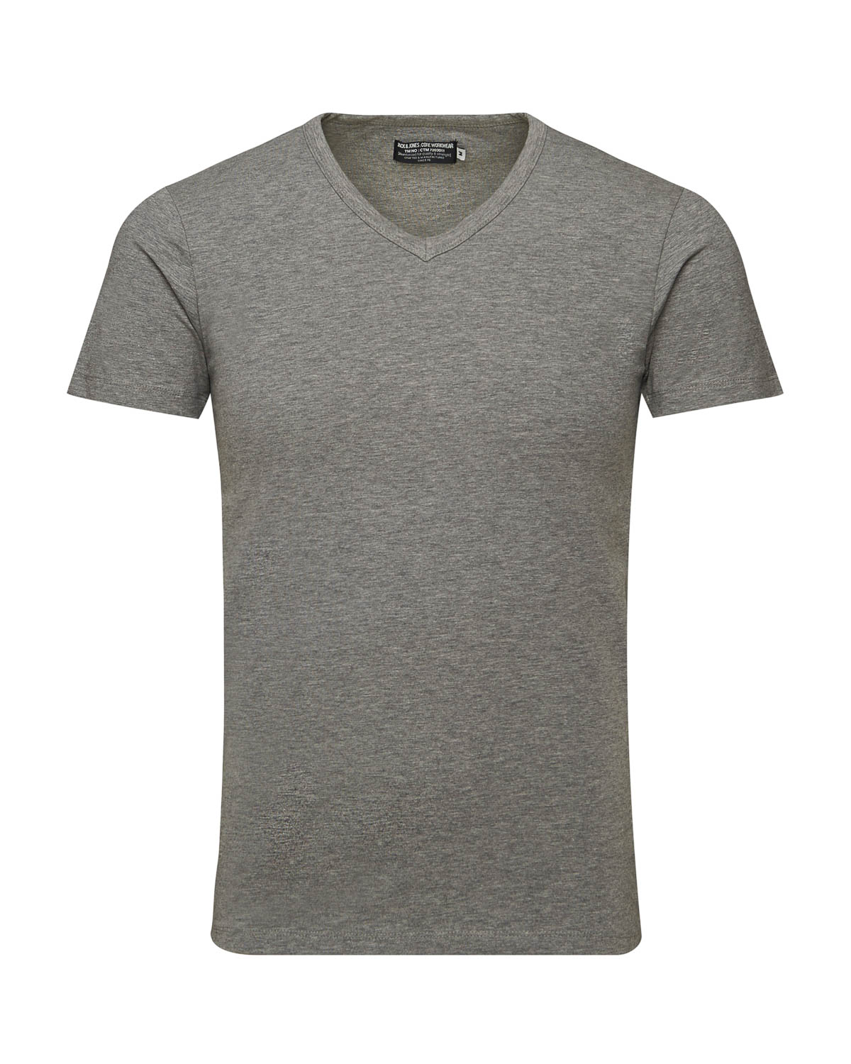 Jack & Jones Basic V-Neck Sportshirt - Maat L  - Mannen - grijs