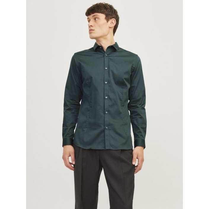 JACK%JONES PREMIUM JJPRPARMA SHIRT L/S NOOS Darkest Spruce/SUPER SLIM | Freewear JJPRPARMA SHIRT L/S NOOS - www.freewear.nl - Freewear