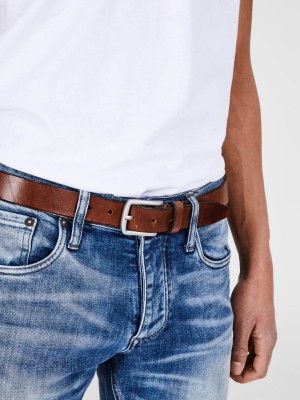 JACK&JONES ORIGINALS JACLEE LEATHER BELT NOOS Mocha Bisque | Freewear JACLEE LEATHER BELT NOOS - www.freewear.nl - Freewear