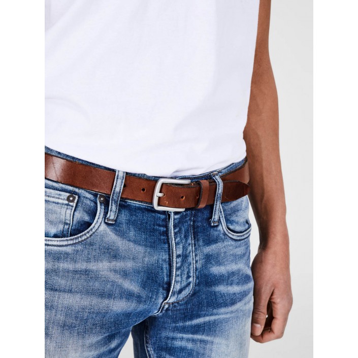 JACK&JONES ORIGINALS JACLEE LEATHER BELT NOOS Mocha Bisque | Freewear JACLEE LEATHER BELT NOOS - www.freewear.nl - Freewear