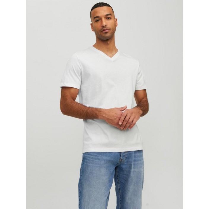 Jack & Jones:JACK&JONES ESSENTIALS JJEORGANIC BASIC TEE SS V-NECK NOOS White | Freewear JJEORGANIC BASIC TEE SS V-NECK NOOS - www.freewear.nl - Freewear