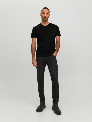 Jack & Jones:JACK&JONES ESSENTIALS JJEORGANIC BASIC TEE SS V-NECK NOOS Black | Freewear JJEORGANIC BASIC TEE SS V-NECK NOOS - www.freewear.nl - Freewear