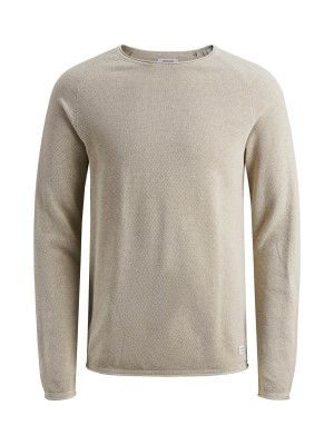 Jack & Jones:JACK&JONES ESSENTIALS JJEHILL KNIT CREW NECK NOOS Oatmeal/Melange | Freewear