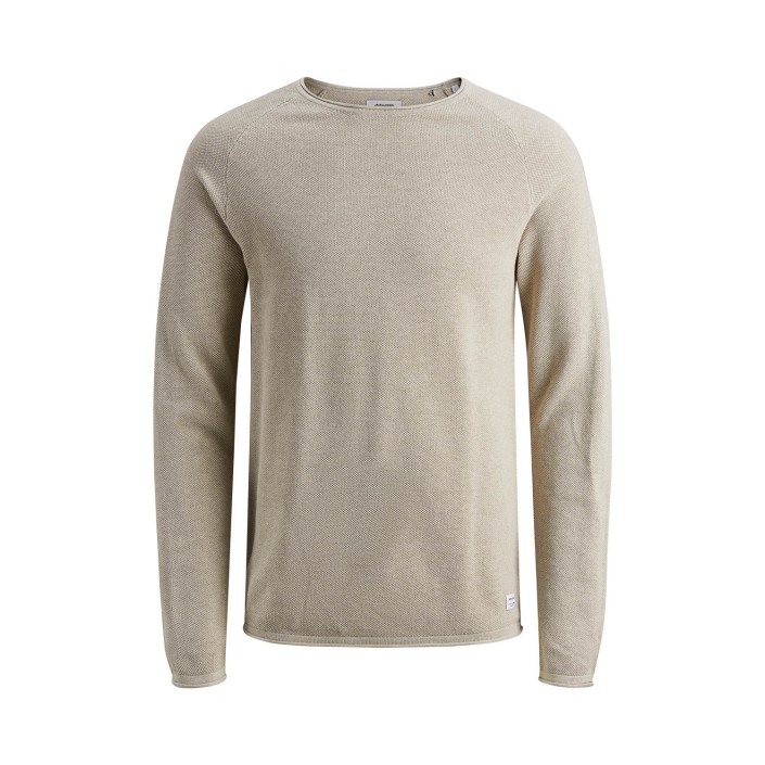 Jack & Jones:JACK&JONES ESSENTIALS JJEHILL KNIT CREW NECK NOOS Oatmeal/Melange | Freewear JJEHILL KNIT CREW NECK NOOS - www.freewear.nl - Freewear