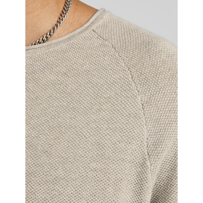 Jack & Jones:JACK&JONES ESSENTIALS JJEHILL KNIT CREW NECK NOOS Oatmeal/Melange | Freewear JJEHILL KNIT CREW NECK NOOS - www.freewear.nl - Freewear