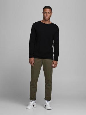 Jack & Jones:JACK&JONES ESSENTIALS JJEHILL KNIT CREW NECK NOOS Black | Freewear JJEHILL KNIT CREW NECK NOOS - www.freewear.nl - Freewear