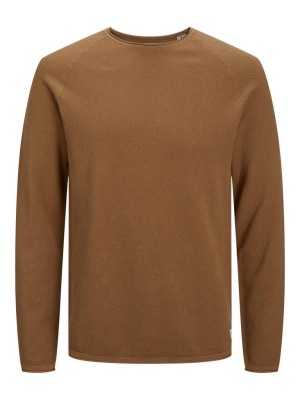 Jack & Jones:JACK&JONES ESSENTIALS JJEHILL KNIT CREW NECK NOOS Rubber/Twisted | Freewear JJEHILL KNIT CREW NECK NOOS - www.freewear.nl - Freewear