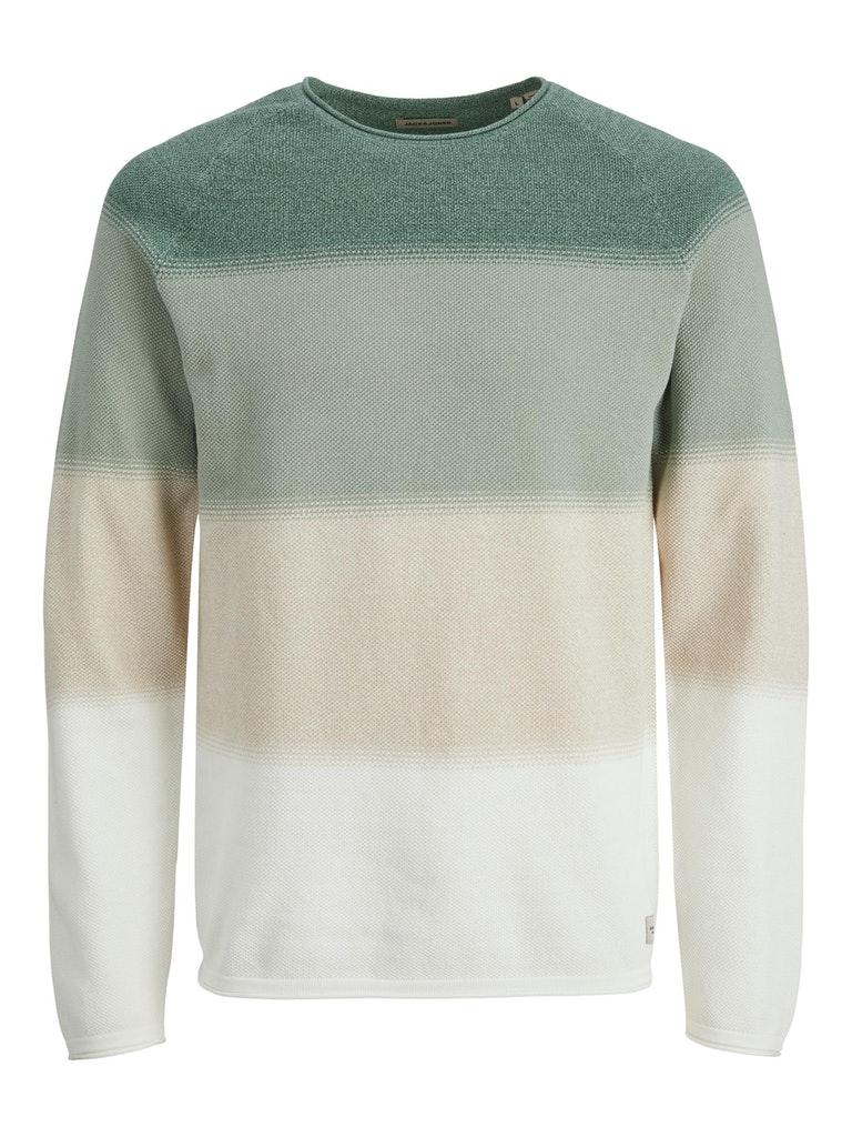 Jack & Jones Trui Jjehill Knit Crew Neck Noos 12157321 Granite Green/gradient Mannen Maat - S