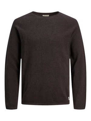 Jack & Jones:JACK&JONES ESSENTIALS JJEHILL KNIT CREW NECK NOOS Seal Brown/Twist | Freewear JJEHILL KNIT CREW NECK NOOS - www.freewear.nl - Freewear