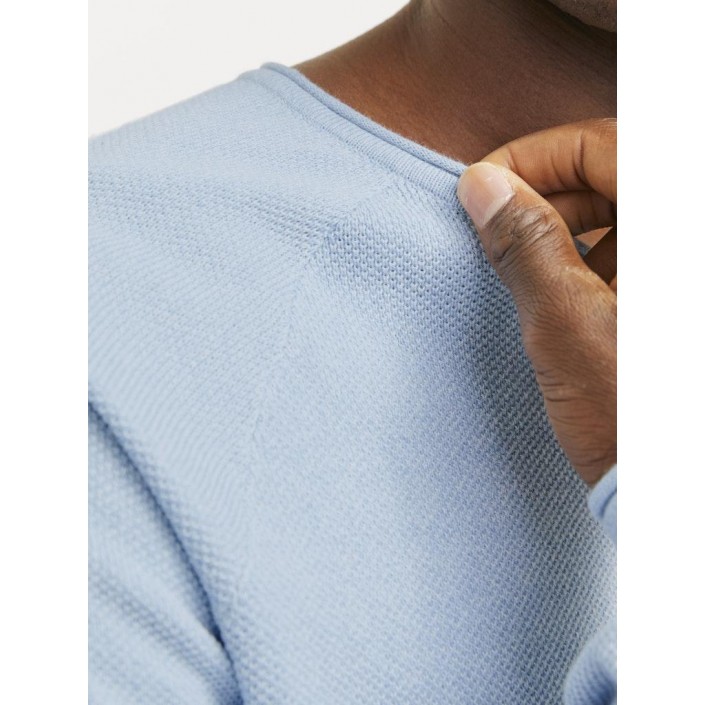 Jack & Jones:JACK&JONES ESSENTIALS JJEHILL KNIT CREW NECK NOOS Cashmere Blue/Twist | Freewear JJEHILL KNIT CREW NECK NOOS - www.freewear.nl - Freewear