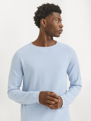 Jack & Jones:JACK&JONES ESSENTIALS JJEHILL KNIT CREW NECK NOOS Cashmere Blue/Twist | Freewear JJEHILL KNIT CREW NECK NOOS - www.freewear.nl - Freewear
