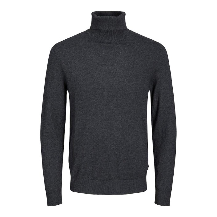 Jack & Jones:JACK&JONES ESSENTIALS JJEEMIL KNIT ROLL NECK NOOS Dark Grey Melange | Freewear JJEEMIL KNIT ROLL NECK NOOS - www.freewear.nl - Freewear