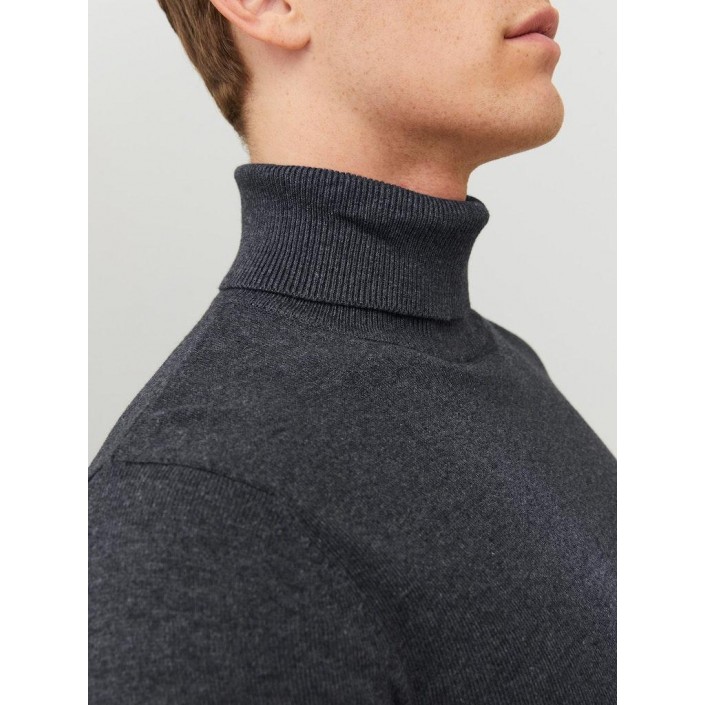 Jack & Jones:JACK&JONES ESSENTIALS JJEEMIL KNIT ROLL NECK NOOS Dark Grey Melange | Freewear JJEEMIL KNIT ROLL NECK NOOS - www.freewear.nl - Freewear