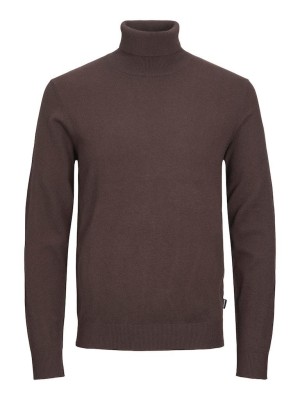 Jack & Jones:JACK&JONES ESSENTIALS JJEEMIL KNIT ROLL NECK NOOS Seal Brown | Freewear JJEEMIL KNIT ROLL NECK NOOS - www.freewear.nl - Freewear