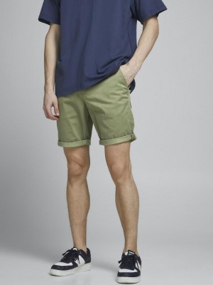 JACK&JONES INTELLIGENCE JJIBOWIE JJSHORTS SOLID SA STS Deep Lichen Green | Freewear JJIBOWIE JJSHORTS SOLID SA STS - www.freewear.nl - Freewear