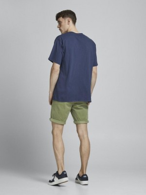 JACK&JONES INTELLIGENCE JJIBOWIE JJSHORTS SOLID SA STS Deep Lichen Green | Freewear JJIBOWIE JJSHORTS SOLID SA STS - www.freewear.nl - Freewear