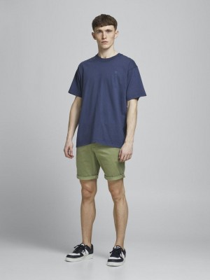 JACK&JONES INTELLIGENCE JJIBOWIE JJSHORTS SOLID SA STS Deep Lichen Green | Freewear JJIBOWIE JJSHORTS SOLID SA STS - www.freewear.nl - Freewear