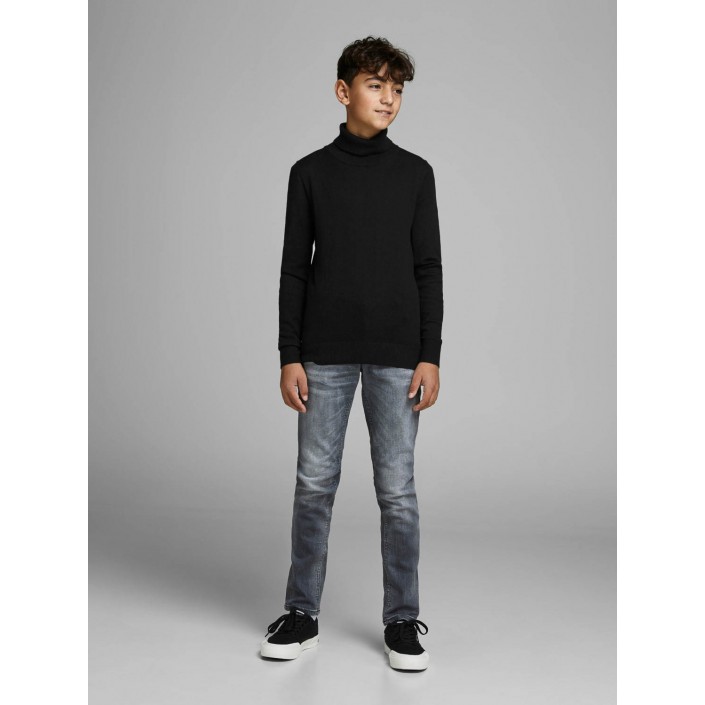 jack en jones boys JJEEMIL KNIT ROLL NECK STS JR Black | Freewear JJEEMIL KNIT ROLL NECK STS JR - www.freewear.nl - Freewear