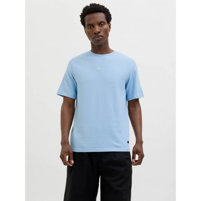 JACK%JONES PREMIUM JPRBLAFRANCO SS TEE CREW NECK LN Chambray Blue | Freewear JPRBLAFRANCO SS TEE CREW NECK LN - www.freewear.nl - Freewear