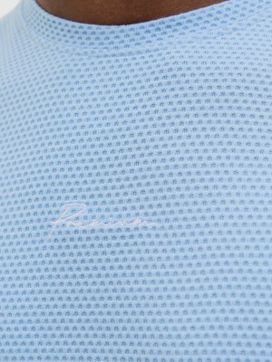JACK%JONES PREMIUM JPRBLAFRANCO SS TEE CREW NECK LN Chambray Blue | Freewear JPRBLAFRANCO SS TEE CREW NECK LN - www.freewear.nl - Freewear