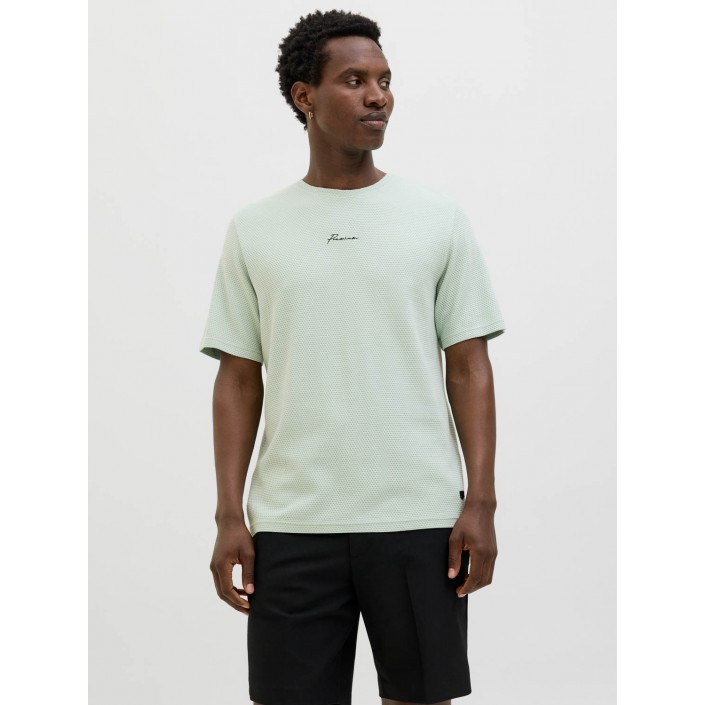 JACK%JONES PREMIUM JPRBLAFRANCO SS TEE CREW NECK LN Aqua Gray | Freewear JPRBLAFRANCO SS TEE CREW NECK LN - www.freewear.nl - Freewear