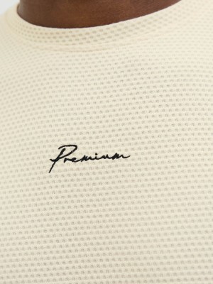 JACK%JONES PREMIUM JPRBLAFRANCO SS TEE CREW NECK LN Cloud Cream | Freewear JPRBLAFRANCO SS TEE CREW NECK LN - www.freewear.nl - Freewear