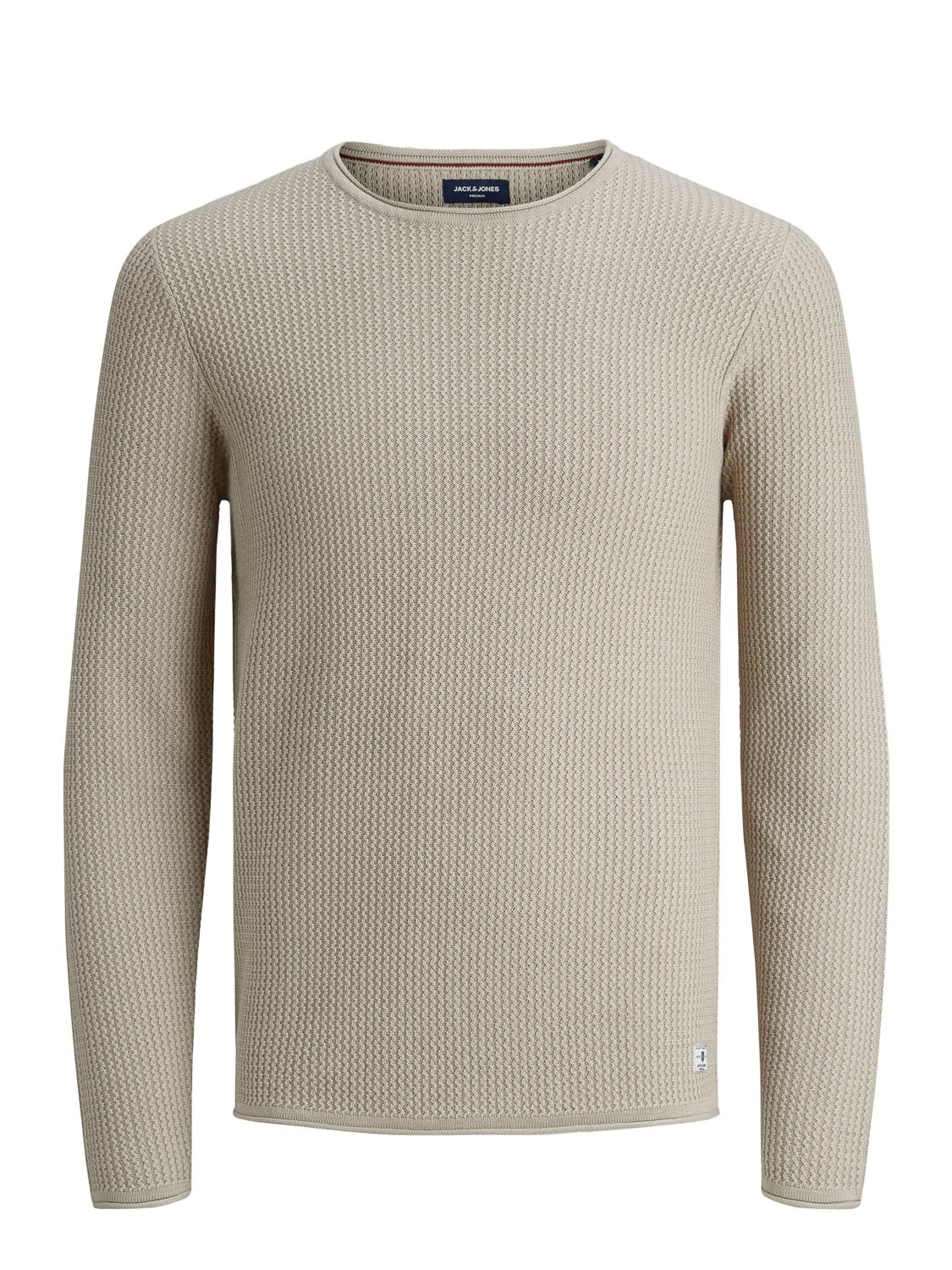 Jack and Jones Beige Trui Biologisch Katoen Ronde Hals Slim Fit - XL