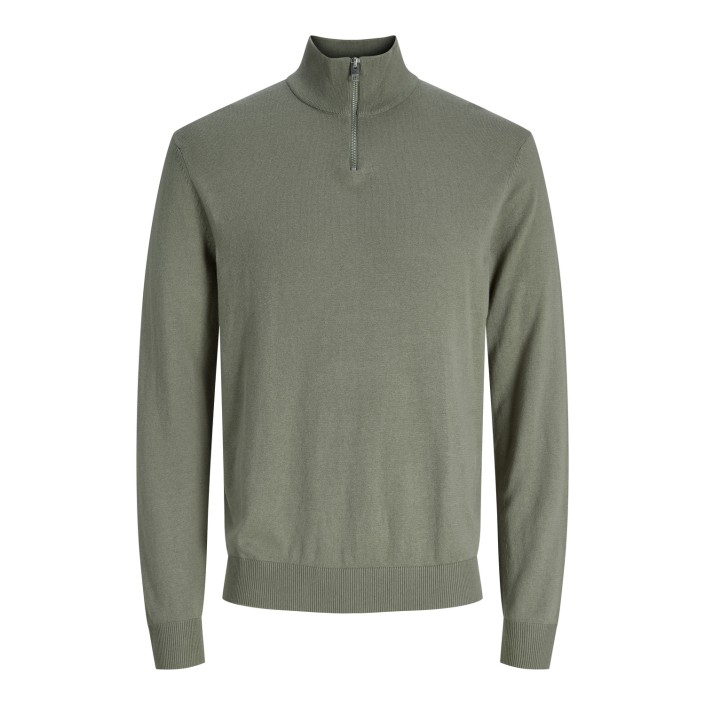 Jack & Jones:JACK&JONES ESSENTIALS JJEEMIL KNIT HALF ZIP NOOS Vetiver | Freewear JJEEMIL KNIT HALF ZIP NOOS - www.freewear.nl - Freewear