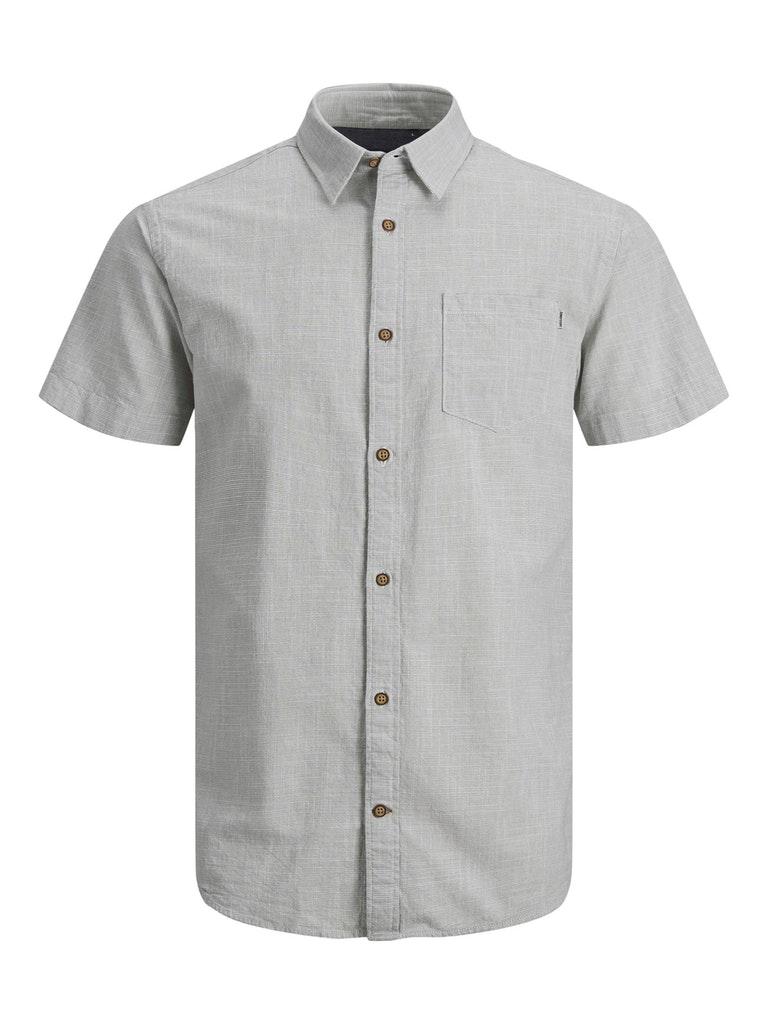 Jack & Jones Overhemd Jjeslub Shirt S/s 12199297 Crockery/slim Fit Mannen Maat - L