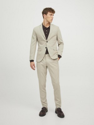 JACK%JONES PREMIUM JPRFRANCO BLAZER NOOS Pure Cashmere/SUPER SLIM FIT | Freewear JPRFRANCO BLAZER NOOS - www.freewear.nl - Freewear