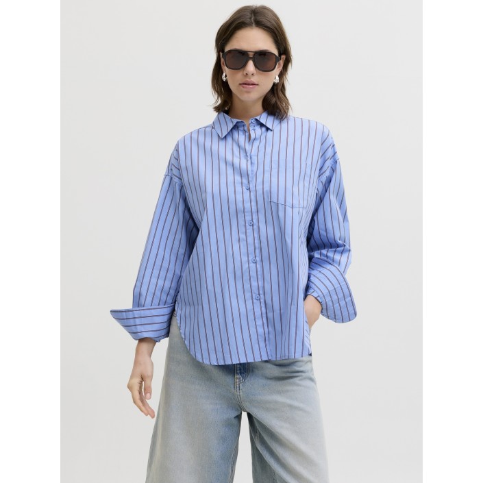 JACK&JONES ORIGINALS JXJAMIE LS RELAXED POPLIN SHIRT WVN: Vista Blue/CABERNET | Freewear JXJAMIE LS RELAXED POPLIN SHIRT WVN: - www.freewear.nl - Freewear