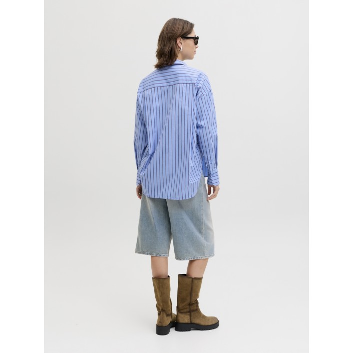 JACK&JONES ORIGINALS JXJAMIE LS RELAXED POPLIN SHIRT WVN: Vista Blue/CABERNET | Freewear JXJAMIE LS RELAXED POPLIN SHIRT WVN: - www.freewear.nl - Freewear