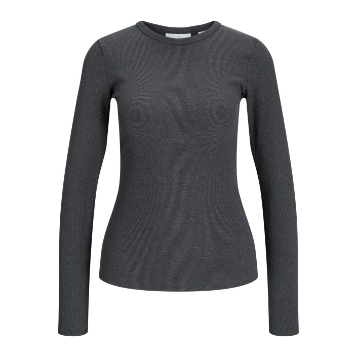 JACK&JONES ORIGINALS JXFREYA STR LS RIB TEE JRS NOOS Dark Grey Melange | Freewear JXFREYA STR LS RIB TEE JRS NOOS - www.freewear.nl - Freewear