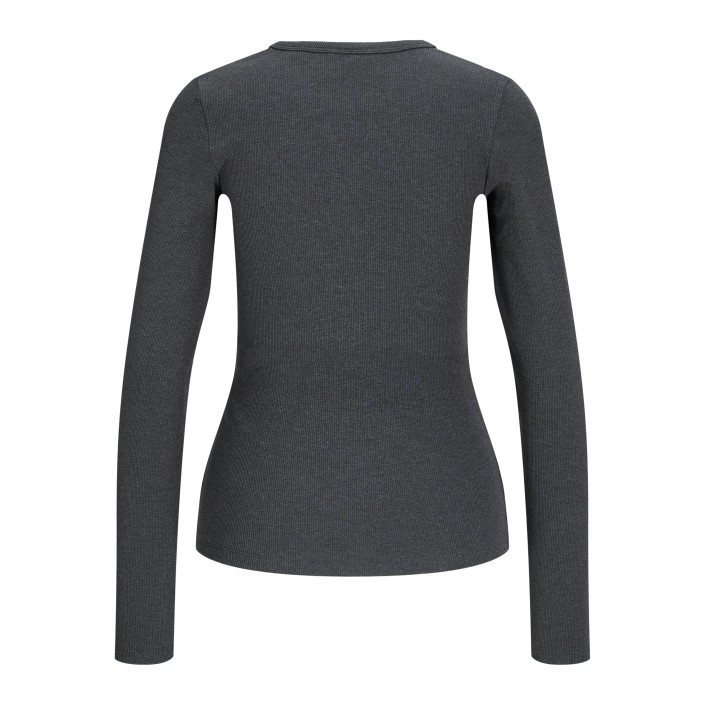 JACK&JONES ORIGINALS JXFREYA STR LS RIB TEE JRS NOOS Dark Grey Melange | Freewear JXFREYA STR LS RIB TEE JRS NOOS - www.freewear.nl - Freewear